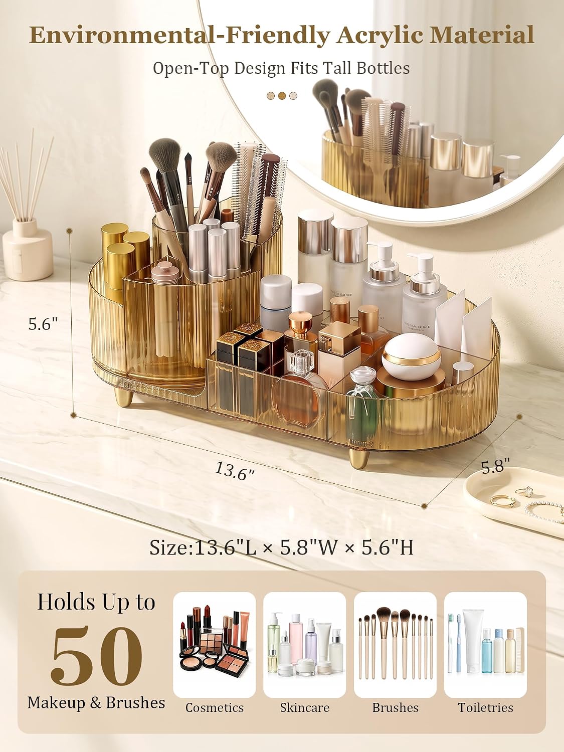 Detalle 2 de Booklov Rotating Makeup Organizer, Acrylic