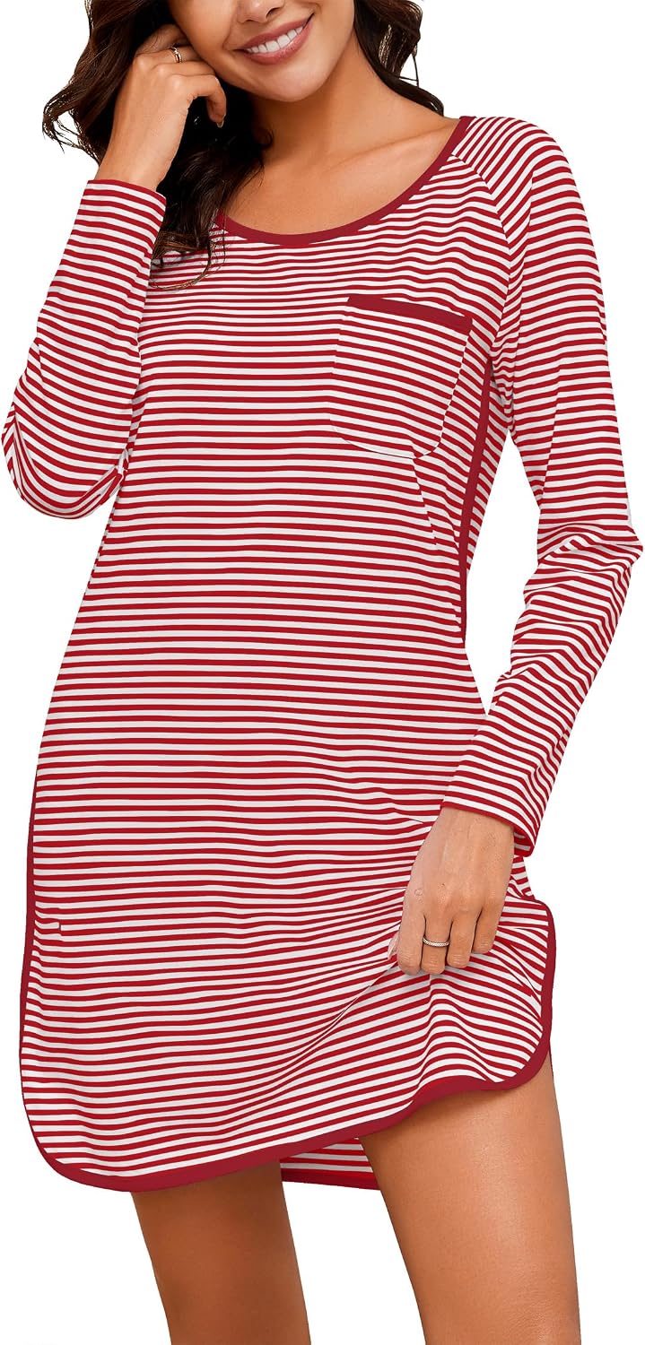 Detalle de Nachthemd Damen Langarm aus Baumwolle