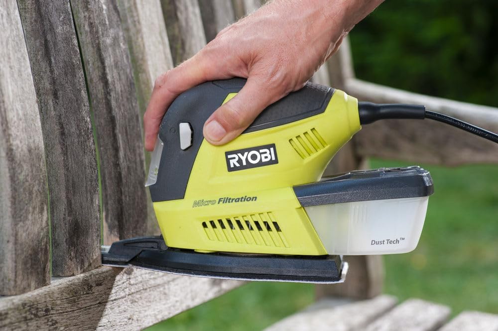 Detalle 2 de Ryobi Levigatrice Multifunzione a Filo 180W (12.000 osc./min) con Piatto Intercambiabile Delta, Orbitale e Detail, 30 Accessori – RMS180-SA30