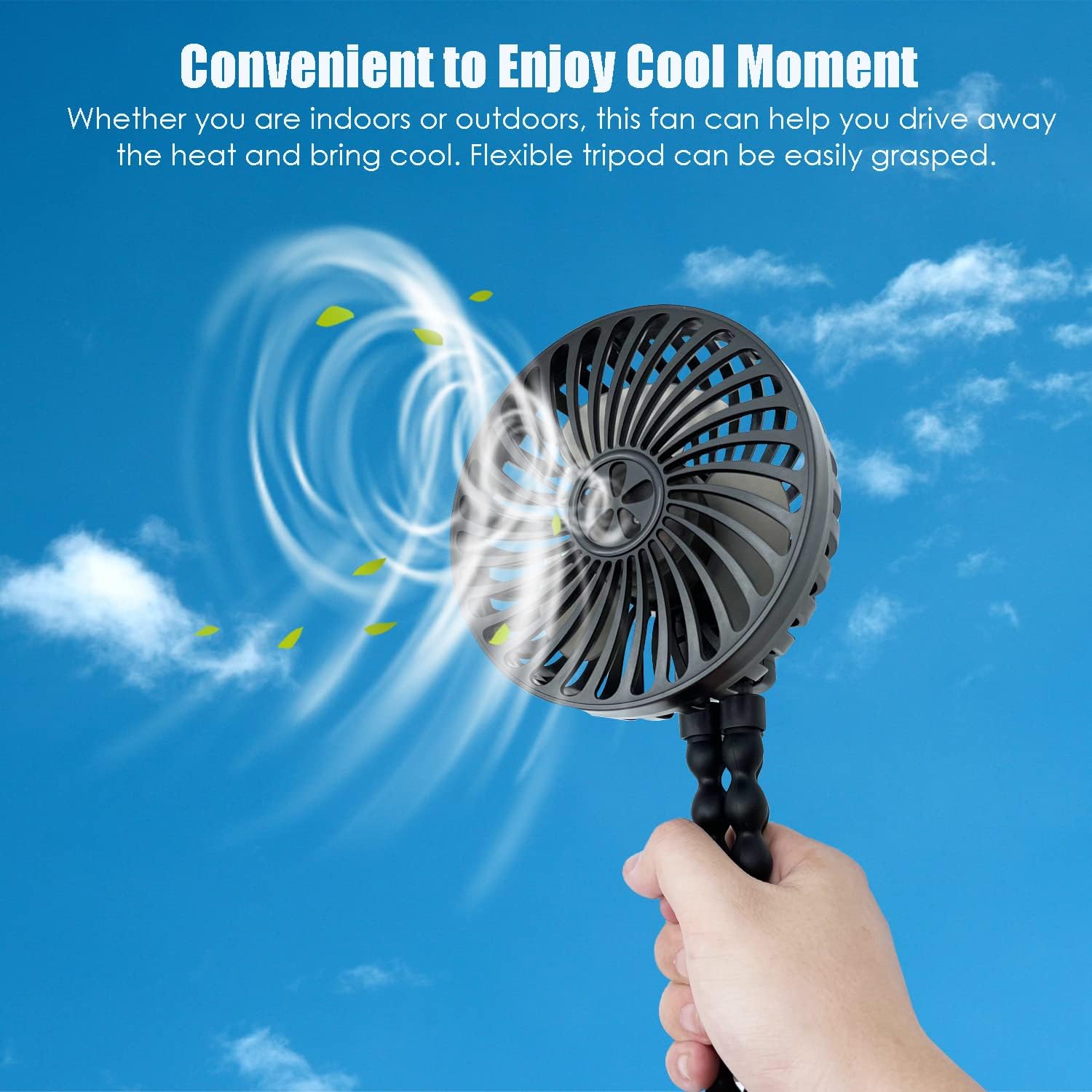 Thumbnail 3 de Stroller Fan: Portable, Clip-On Personal Fan with Flexible Tripod (Black)