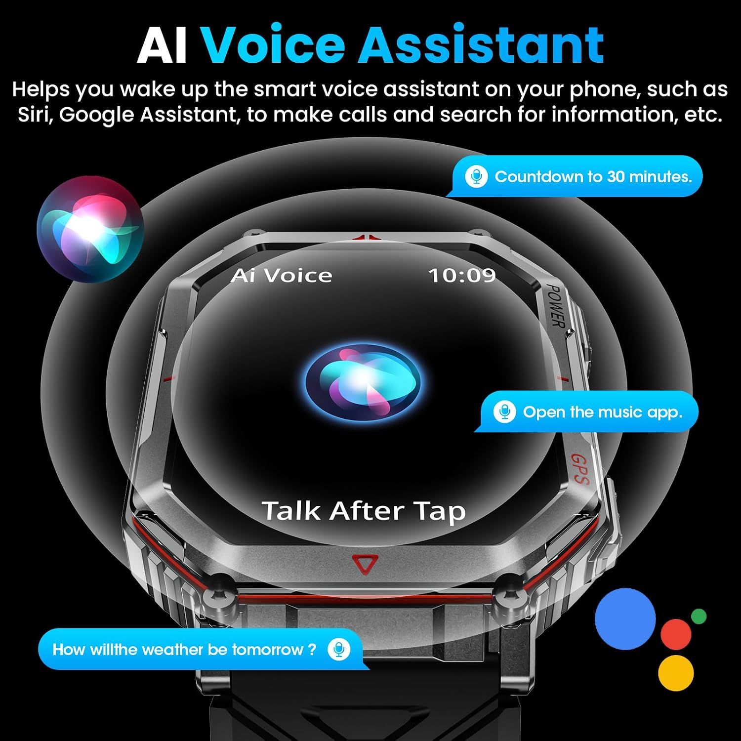 Thumbnail 6 de Military Smart Watch 2.01" HD GPS, GPT voice