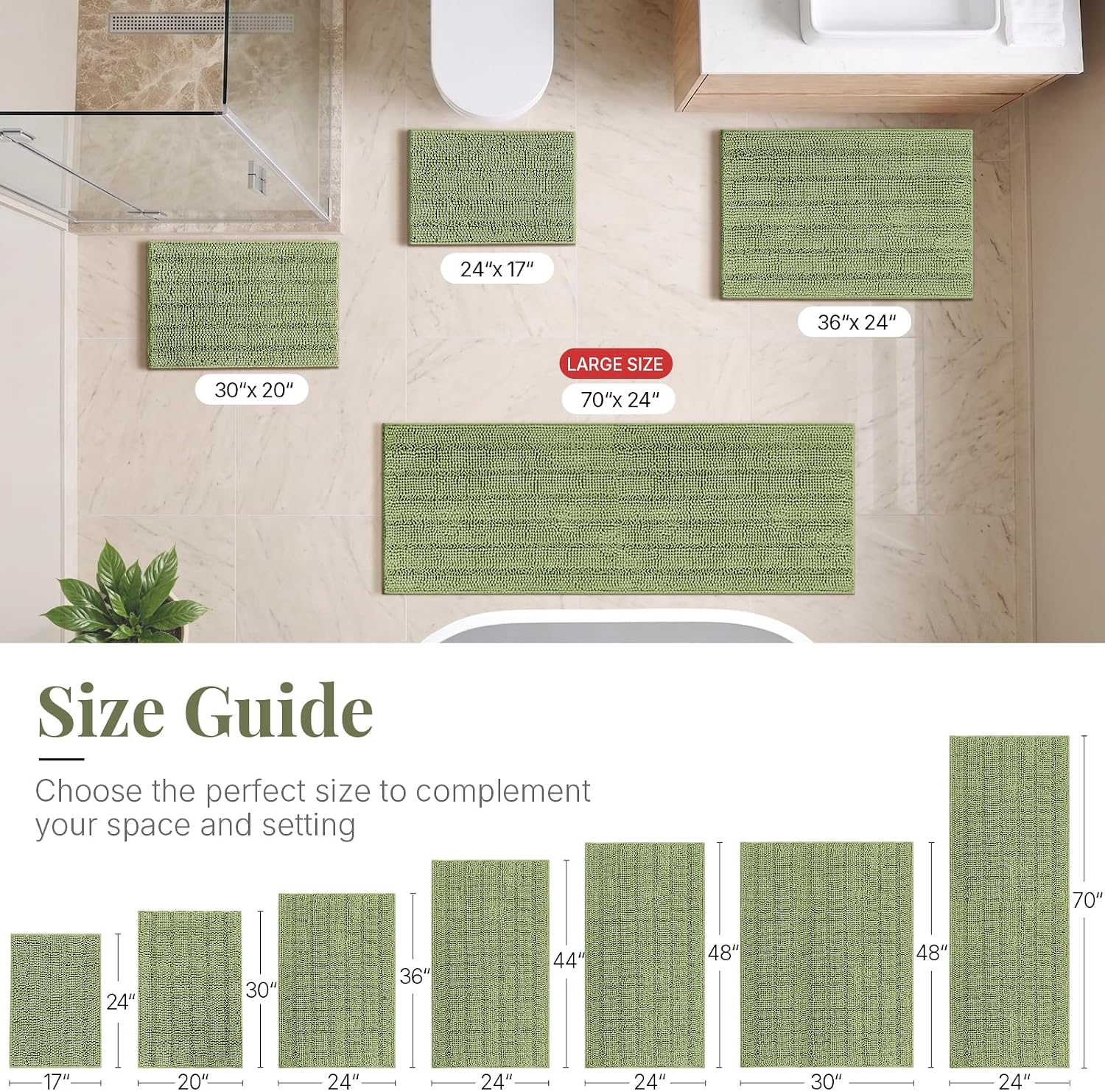 Detalle de Bcoimo Chenille Bath Rug, 36x24