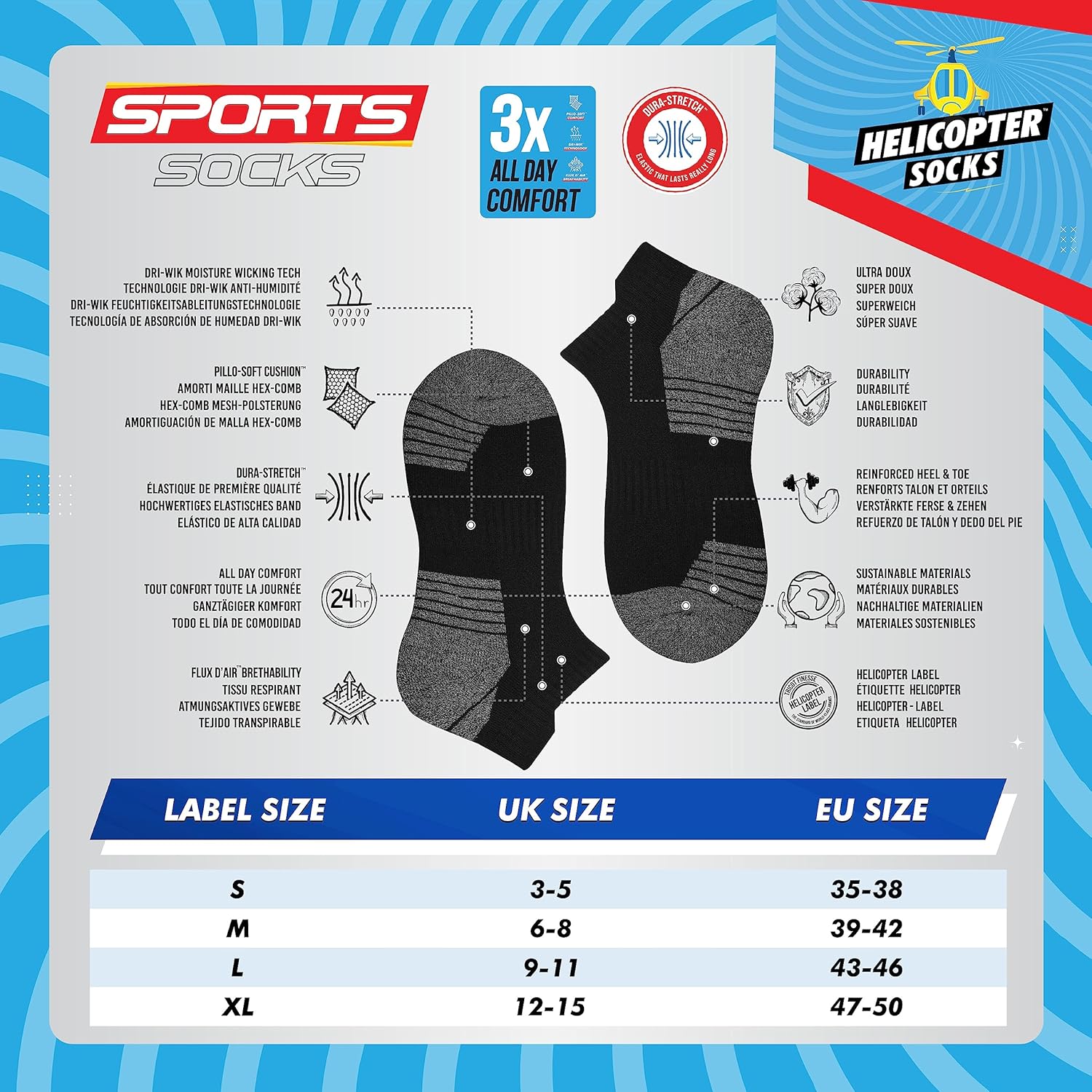 Thumbnail 3 de SOXCO Chaussettes Sport Socquettes – Lot de 10 Paires, confort premium et respirabilité