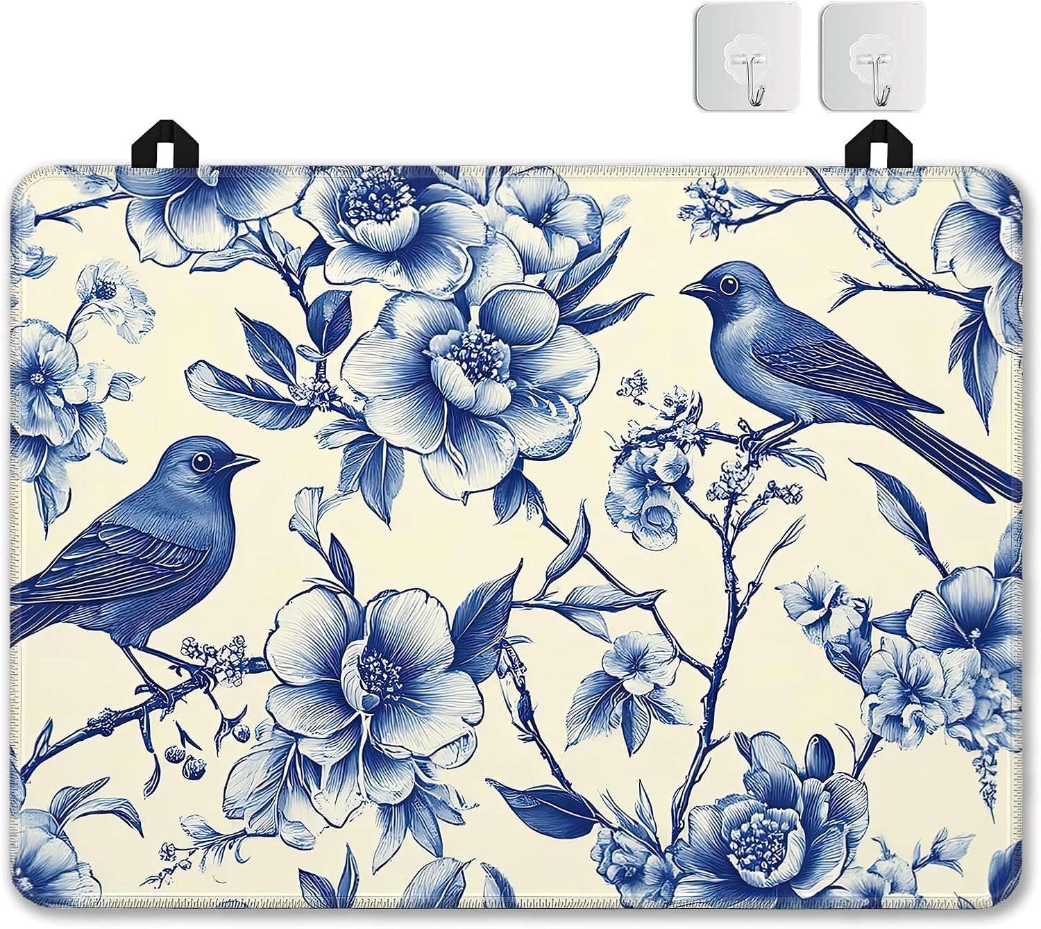 Detalle de YIKTI Blue Bird Stove Top Cover, 28 x 20-Inch Heat-Resistant Rubber Mat