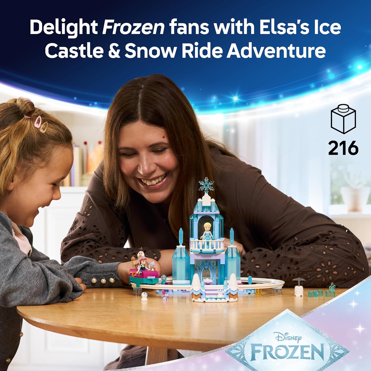 Detalle de LEGO Disney Frozen Elsa's Ice Castle & Snow Ride Adventure (43281) with Anna & Elsa Mini Dolls