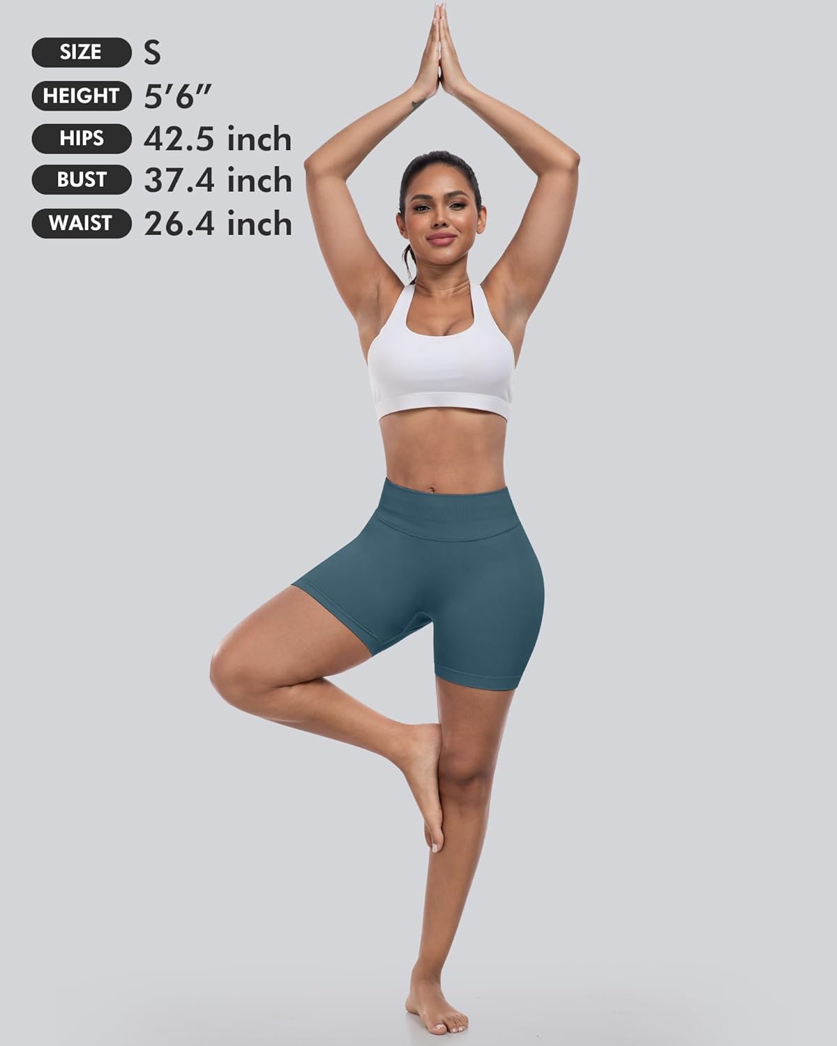 Thumbnail 4 de CHRLEISURE Workout Gym Biker Shorts - High Waisted Scrunch Butt, 4-Piece Seamless Set