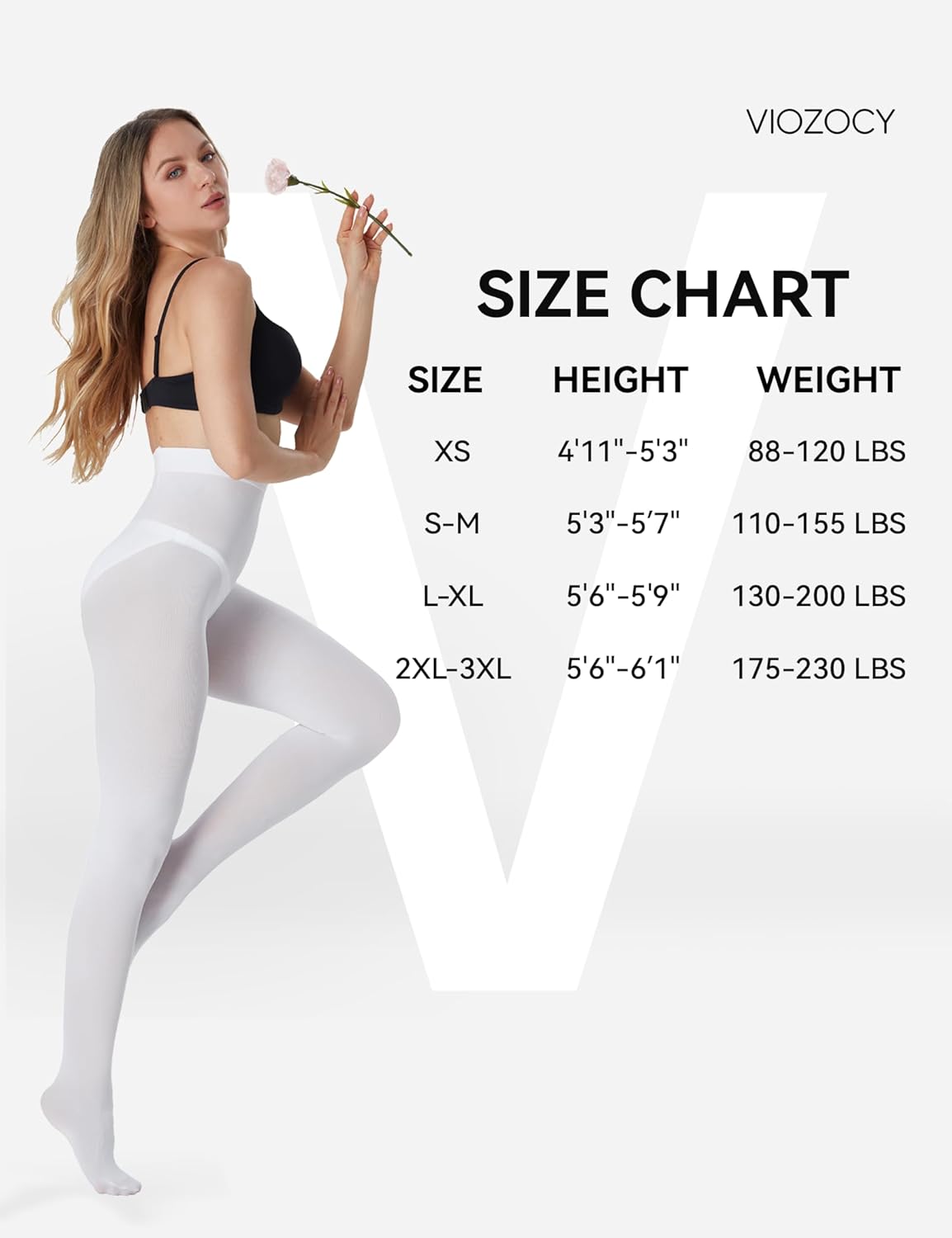Thumbnail 6 de Viozocy Collant Donna 80 Denari Vita Alta Elasticità Rinforzi Opaco Coprente – 29 Colori