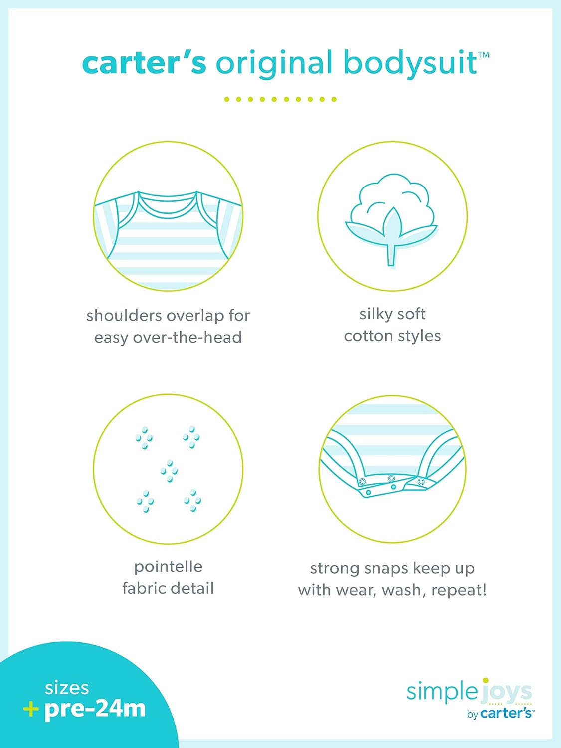 Thumbnail 5 de Simple Joys by Carter’s Jungen Kurzarm-Bodysuit im 6er-Pack