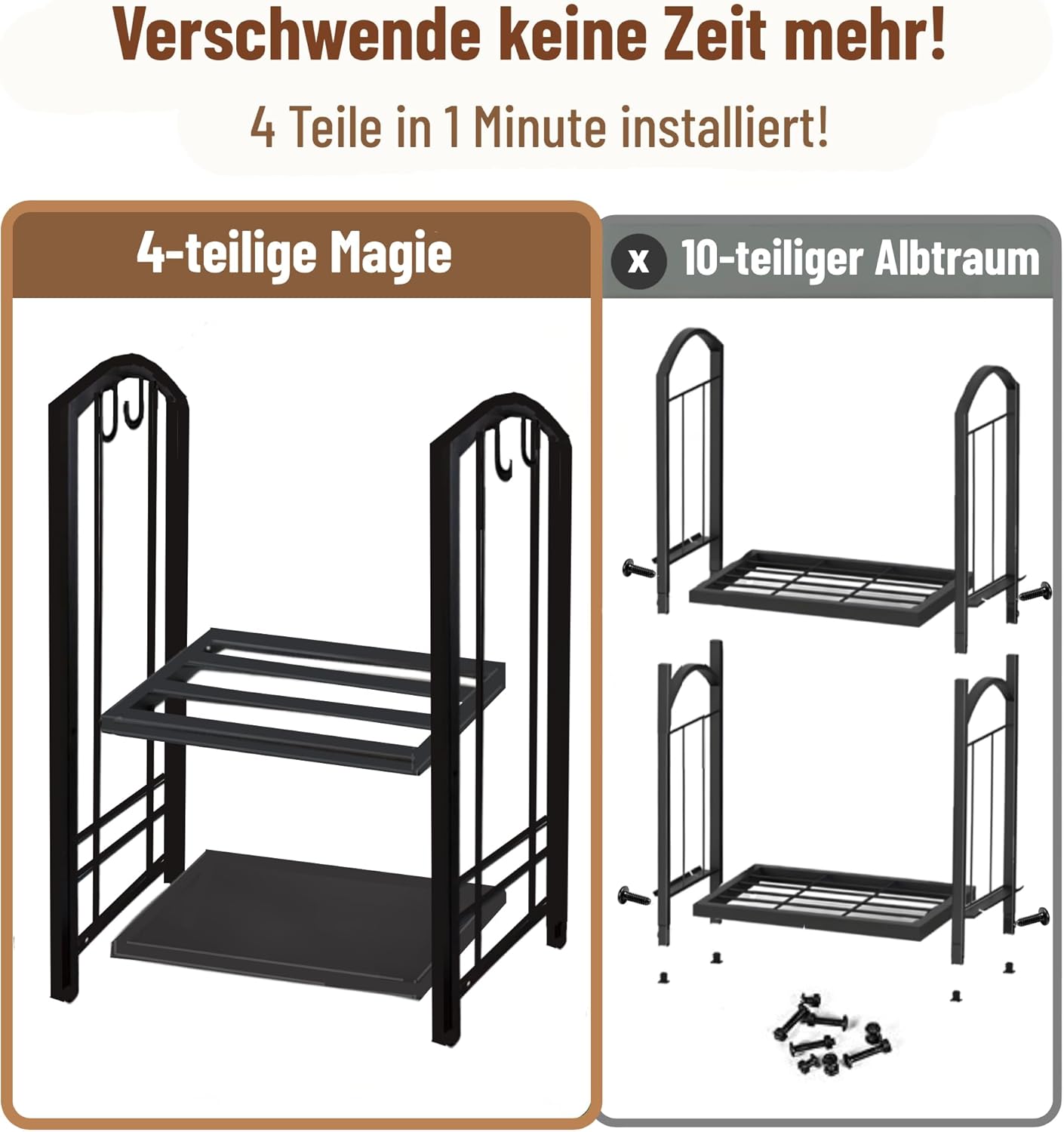 Thumbnail 2 de Amagabeli Kaminholzregal 74×40×30 cm