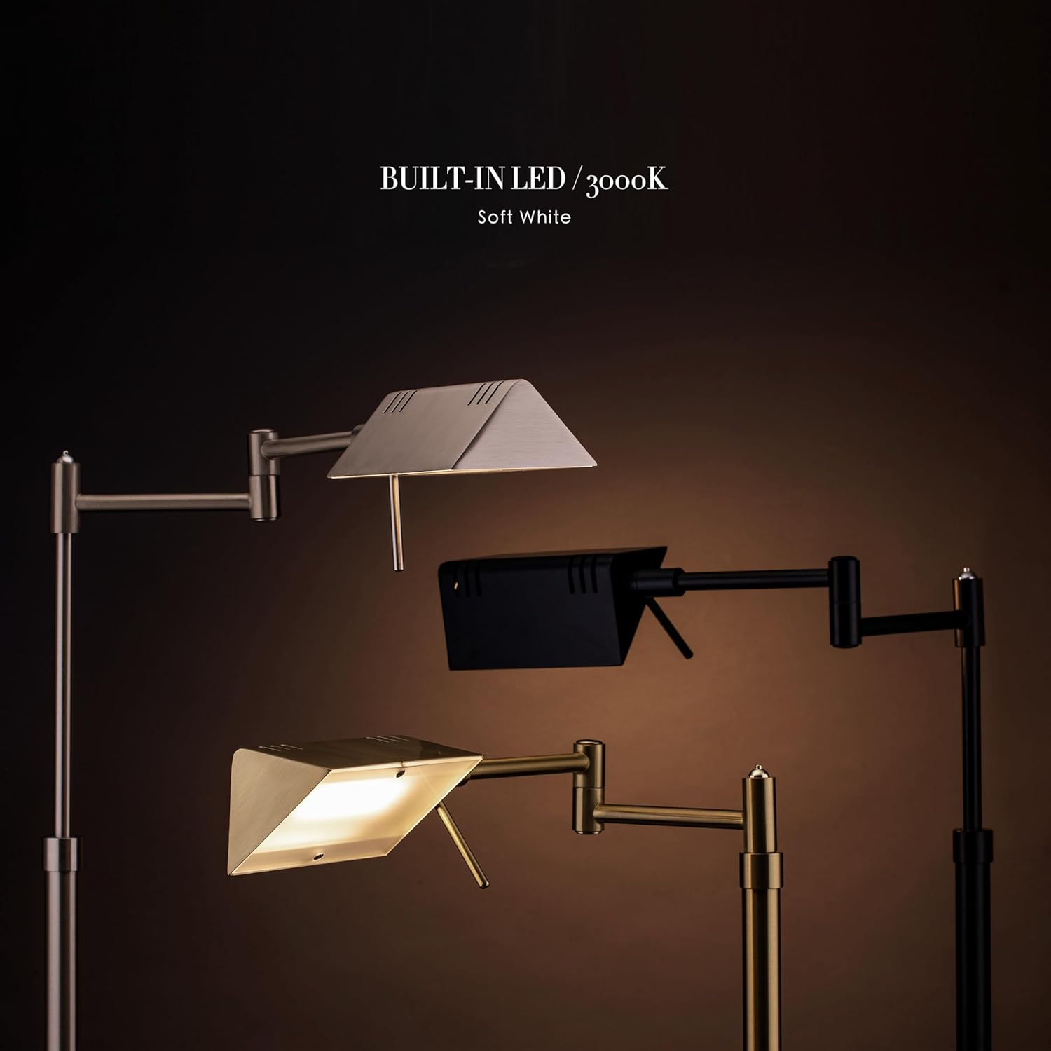 Thumbnail 3 de O’Bright Dimmable LED Pharmacy Floor Lamp (12W) with Full-Range Dimming, 360° Swing Arms, and Adjustable Height