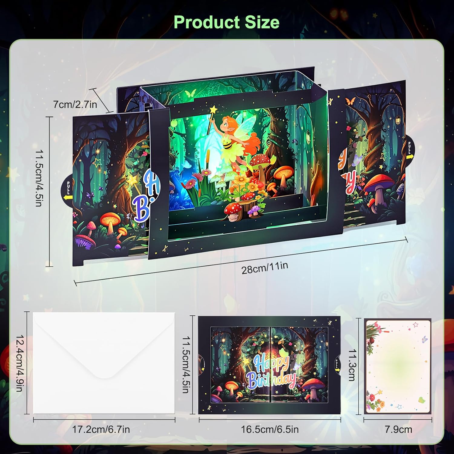 Thumbnail 6 de Magical Fairy Musical Birthday Card for Girls – 3D Pop Up with Lights & Music