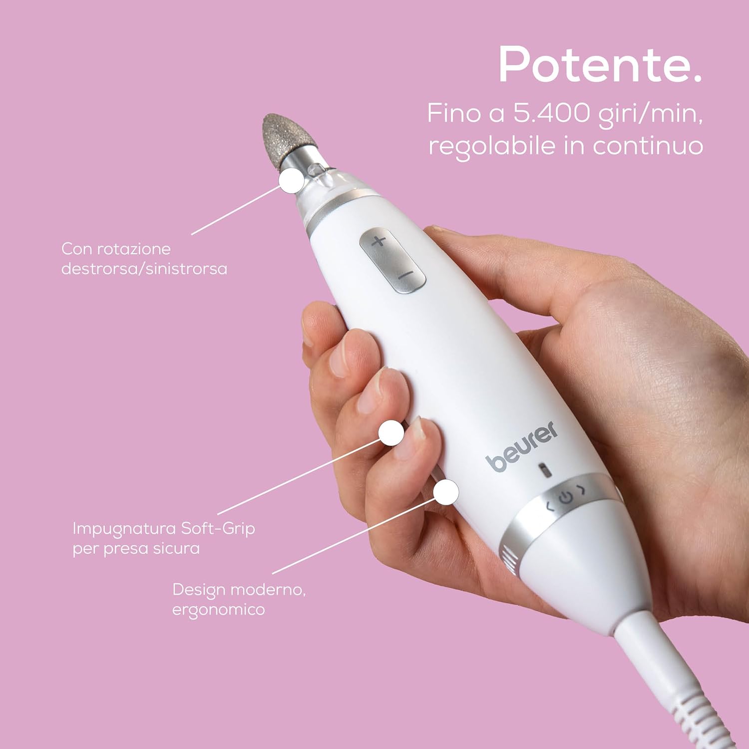 Detalle de Beurer MP 62: Fresa Professionale per Manicure e Pedicure