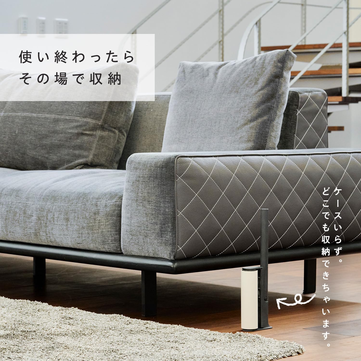 Thumbnail 3 de レック 激落ちくん ハンディカーペットクリーナー 柄がたためる約33.5cm グレー