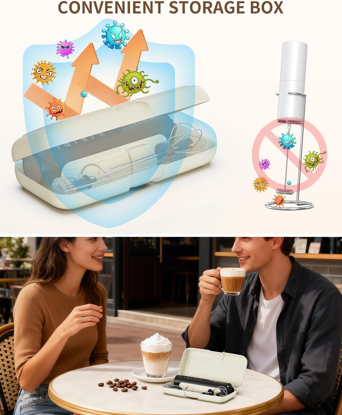 Thumbnail 5 de CIRCLE JOY Rechargeable Handheld Milk Frother Wand with Stand