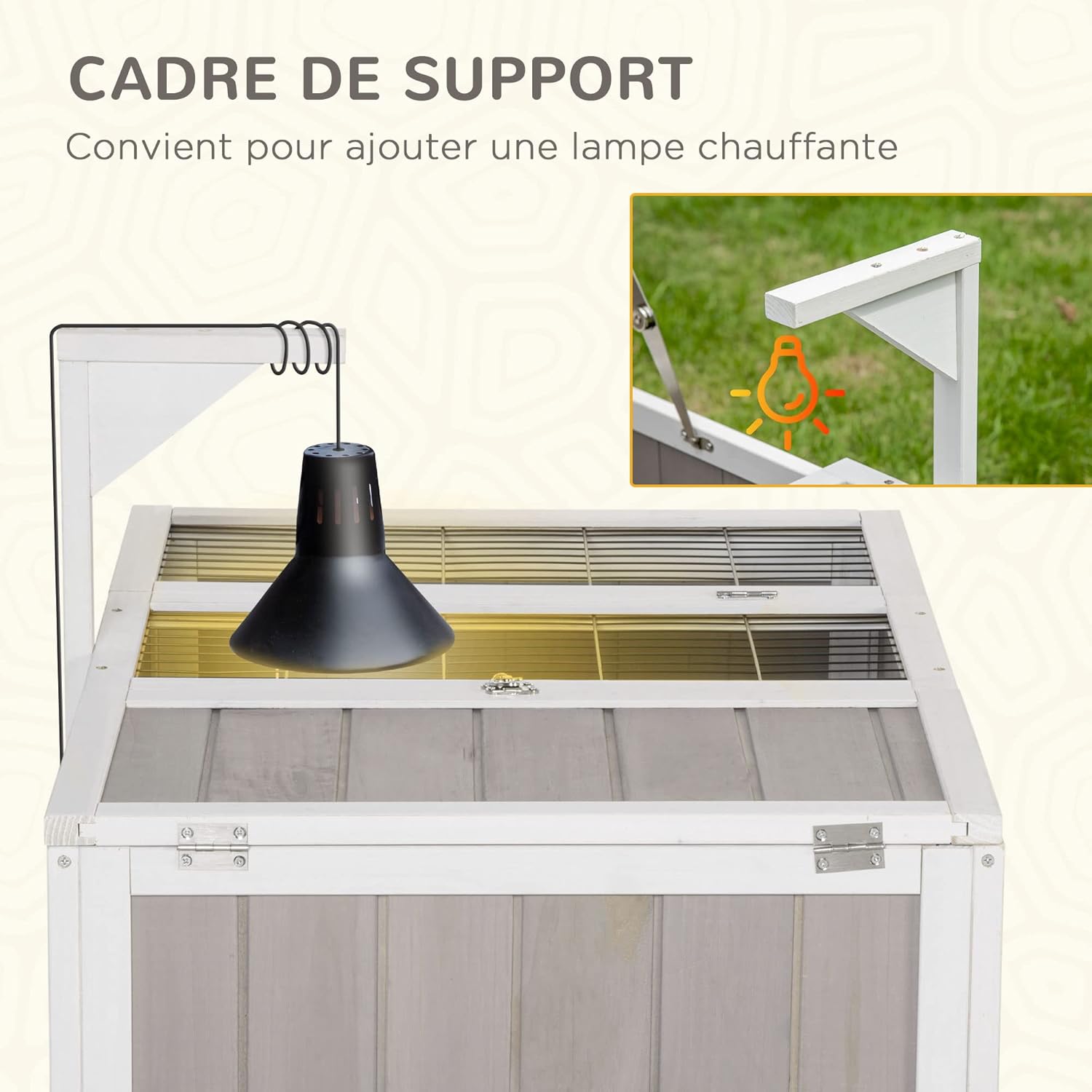 Thumbnail 3 de PawHut Maison enclos pour tortue 91,5×61×33 cm 🐢