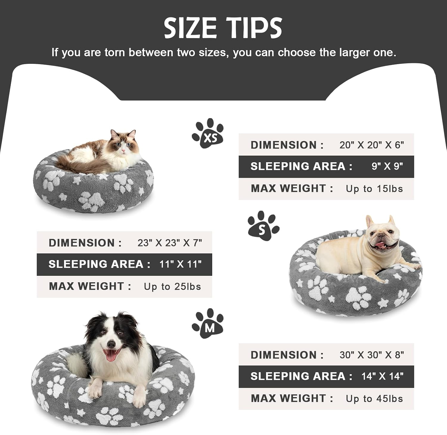 Detalle 1 de Yaning 58cm donut dog bed for small dogs