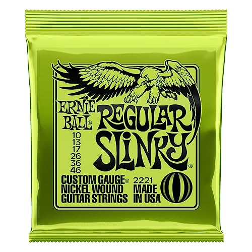 Detalle de Ernie Ball Regular Slinky 10-46: corde per chitarra elettrica, suono bilanciato e affidabile