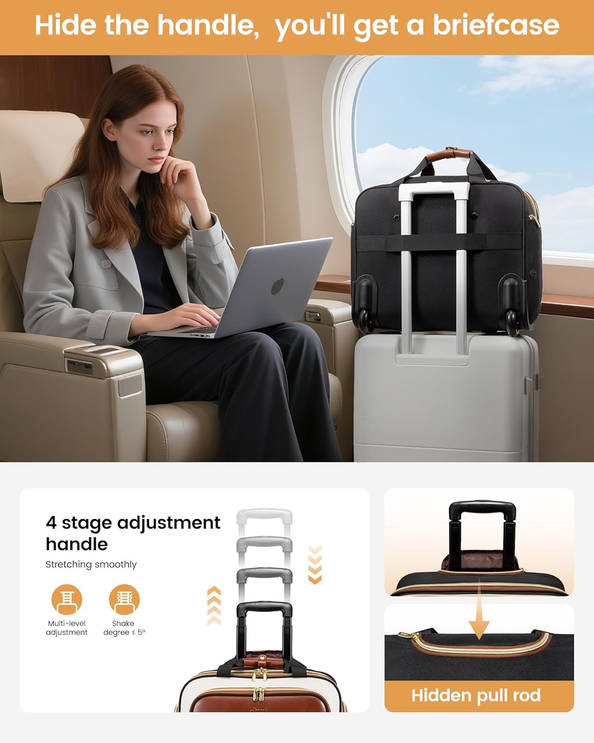 Thumbnail 6 de LOVEVOOK Rolling Laptop Bag 17.3-inch briefcase 🧳