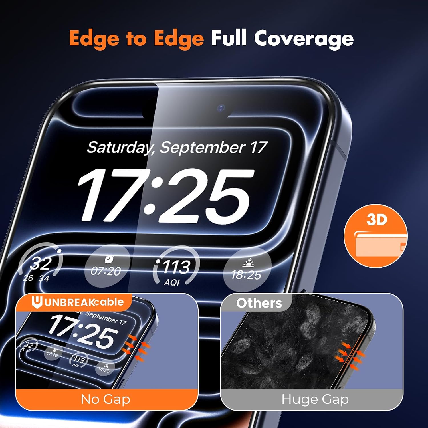 Detalle de UNBREAKcable iPhone 17 Pro Screen Protector 3-Pack