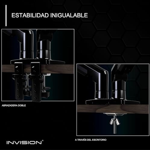 Thumbnail 4 de Invision MX400: Brazo doble para monitor 19–32" con soporte VESA 75/100 y ajuste ergonómico