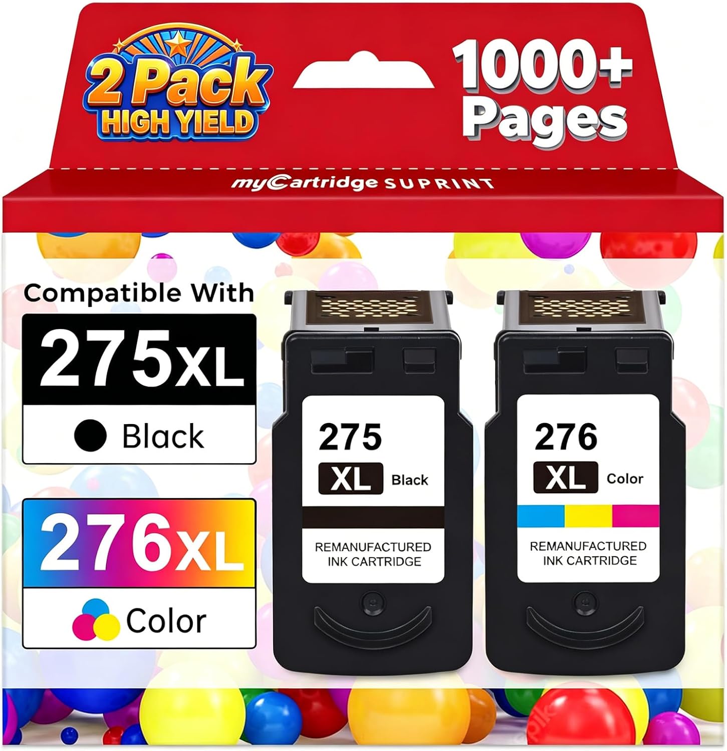 myCartridge SUPRINT PG-275XL CL-276XL High-Yield Ink Cartridge Combo