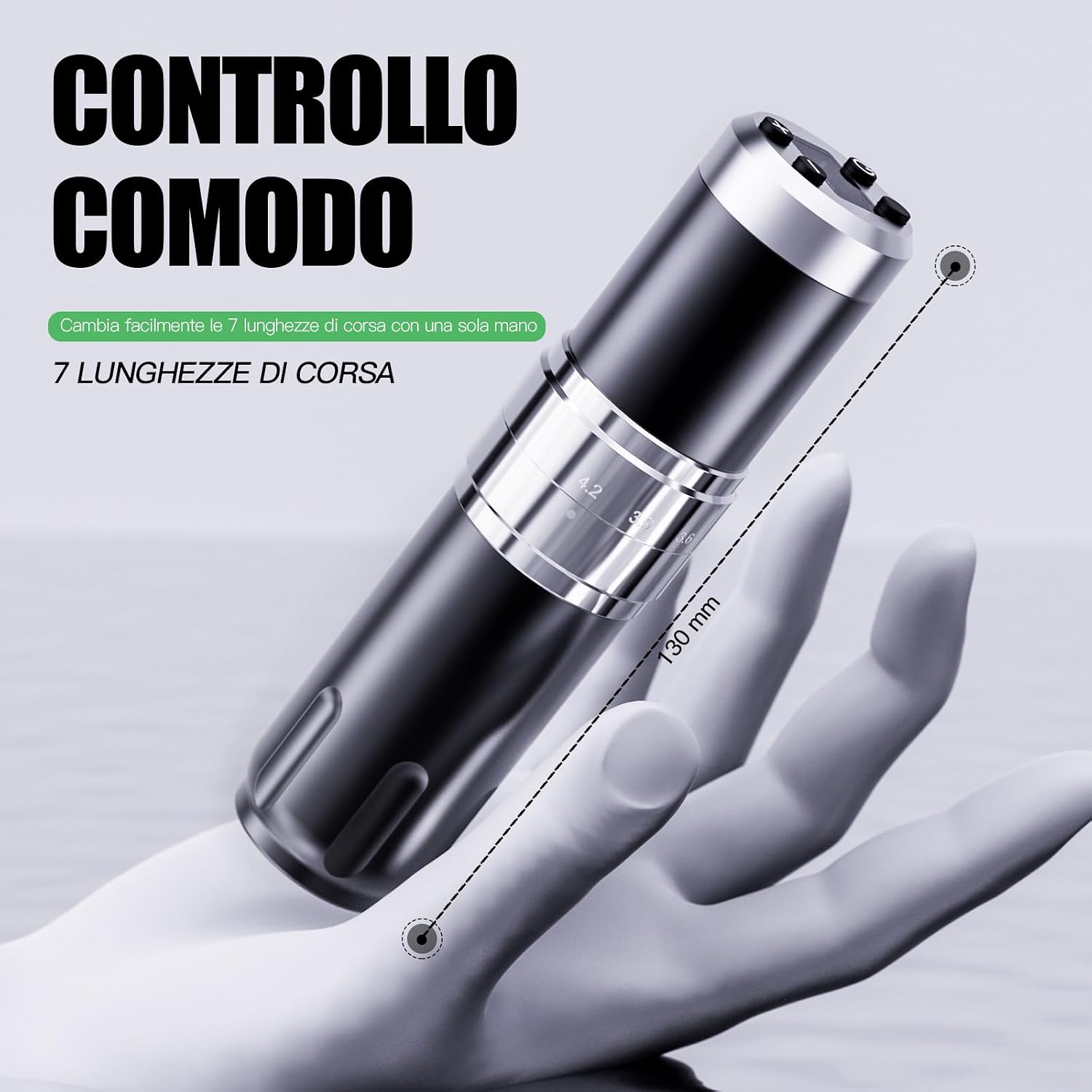 Detalle de Dragonhawk Kit Macchinetta per Tatuaggi Penna Rotativa con 2 Batterie e 20 Aghi Glide – Per Principianti e Professionisti