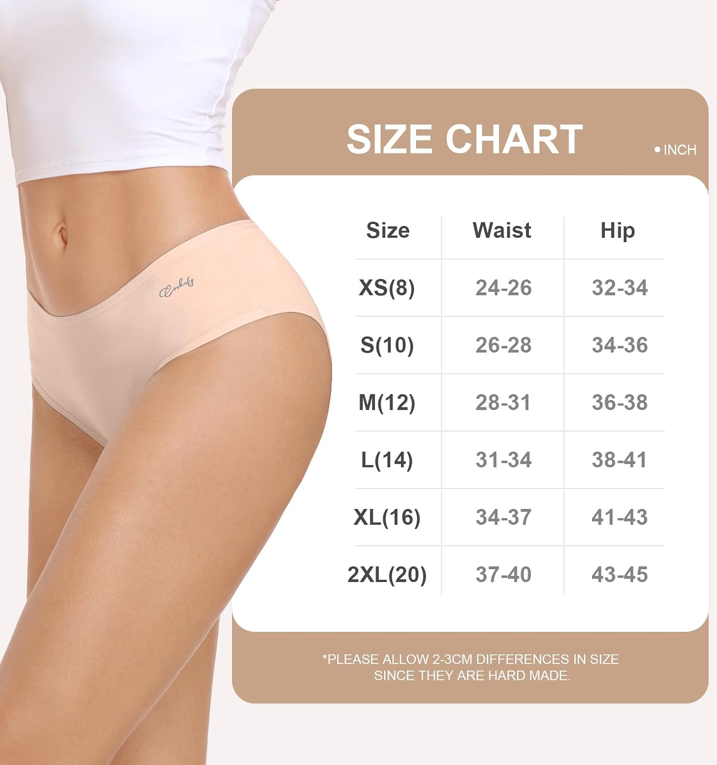 Detalle de coskefy Women’s 6-Pack Cotton Knickers (Breathable Soft Hipster Briefs)