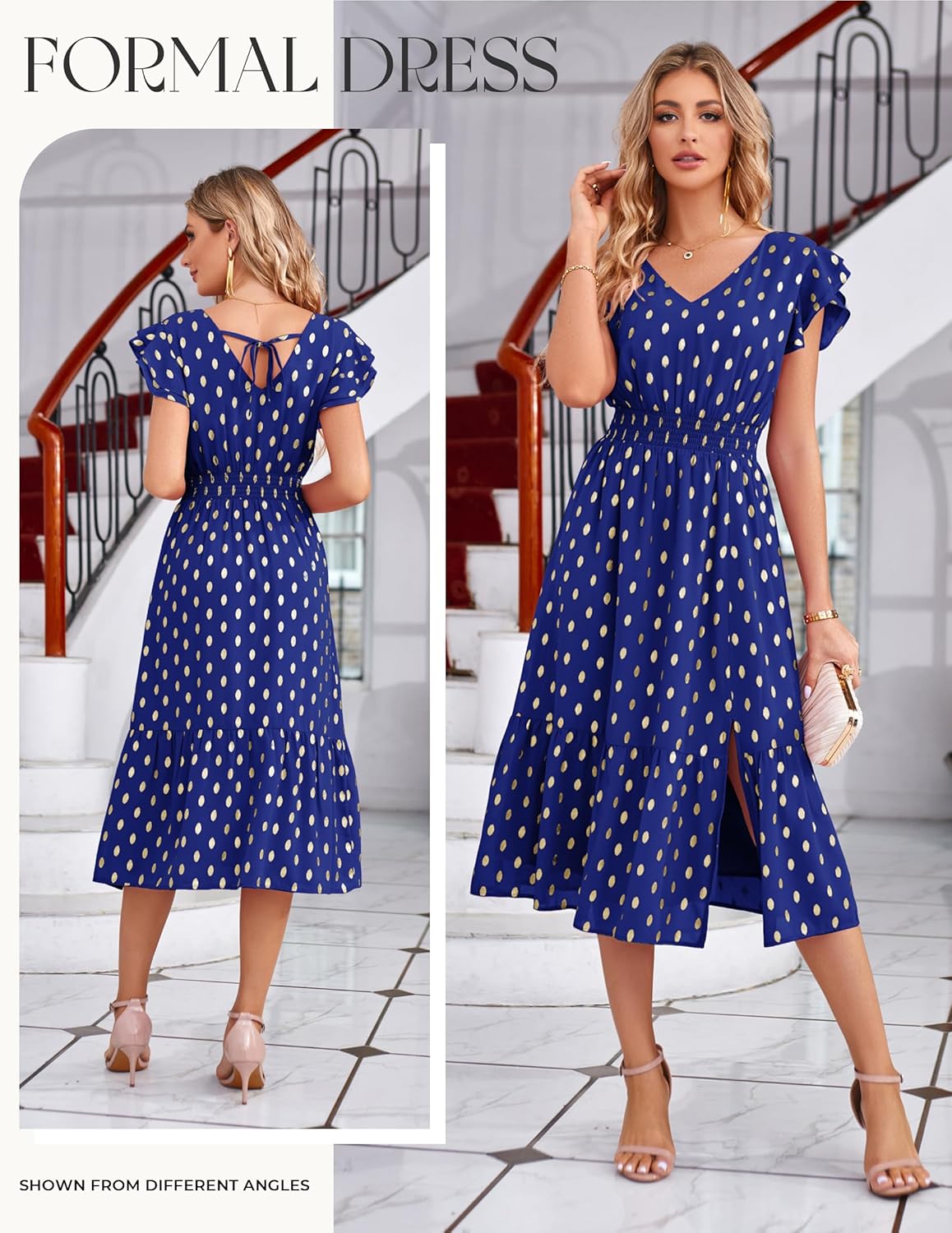 Thumbnail 3 de GRACE KARIN 2026 Women's Summer Dress: V-Neck Ruffle Sleeve Floral Boho Midi Sundress