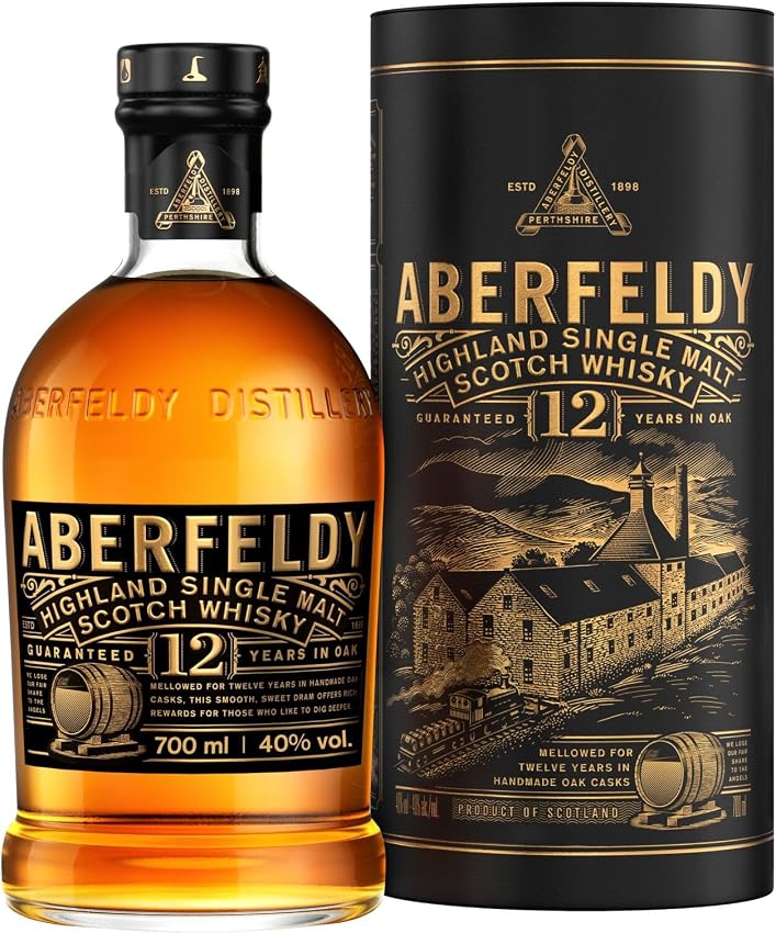 Detalle de Aberfeldy 12 Años Whisky Escocés con Estuche de Regalo 🥃