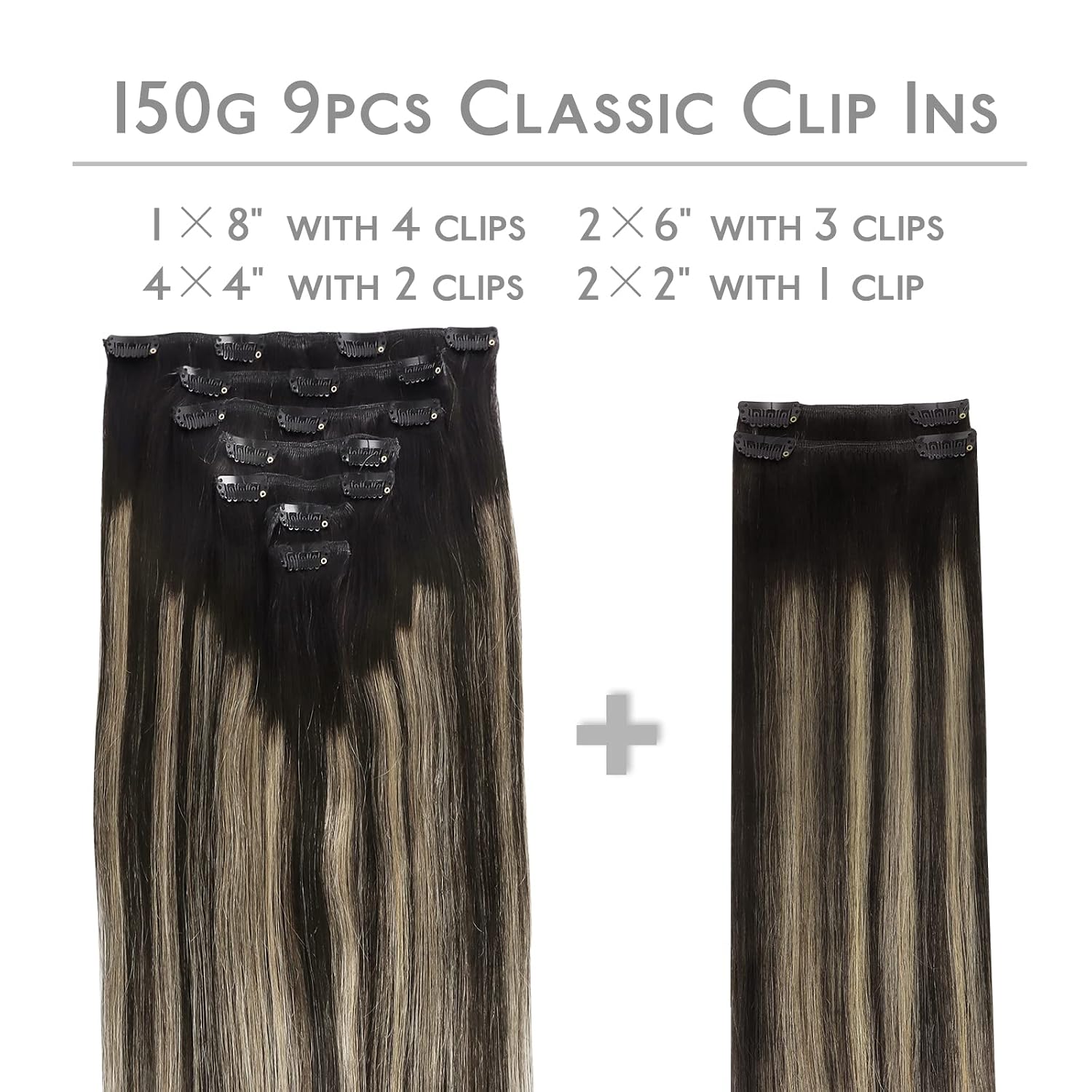Thumbnail 1 de WENNALIFE Clip-In Hair Extensions 20in Balayage