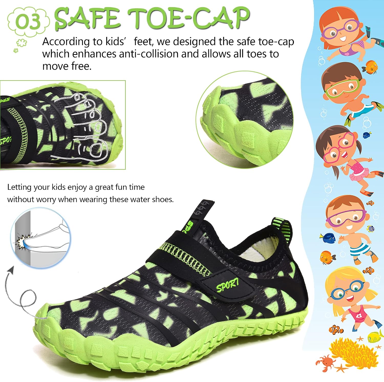 Thumbnail 3 de Kids Water Shoes: Breathable, Quick-Dry Aqua Pool Shoes for Boys & Girls