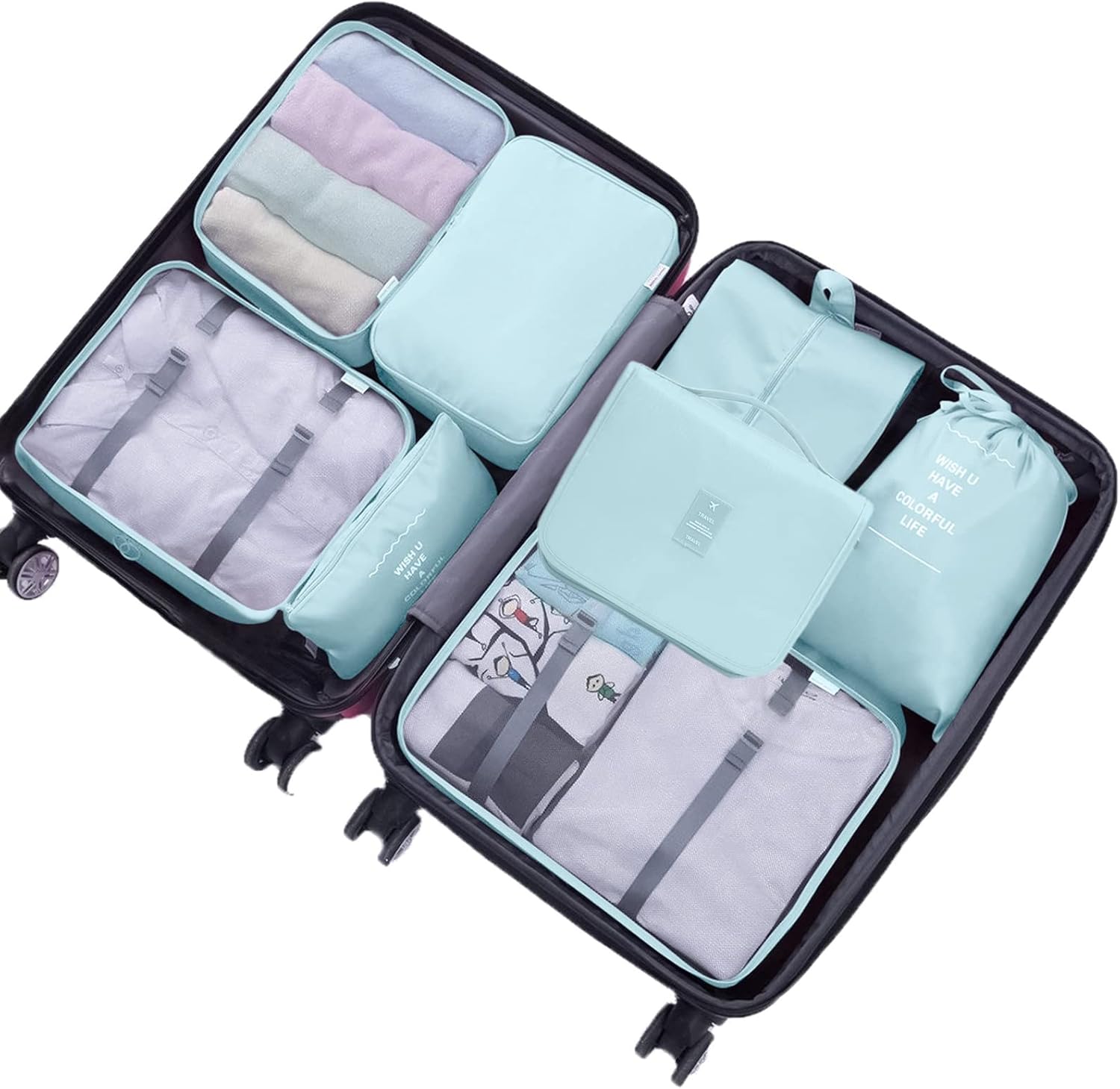 Detalle 2 de MURISE Packwürfel Set 8/6 Teile – Koffer‑Organizer