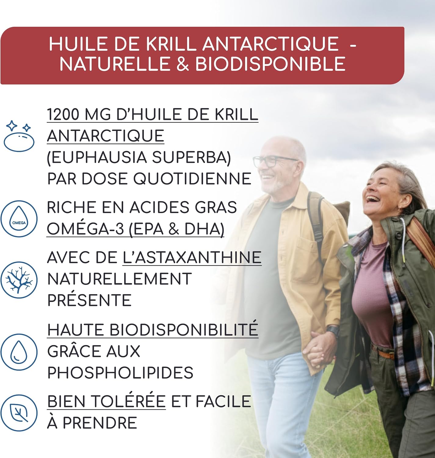 Thumbnail 1 de Huile de Krill d’Antarctique 200 Gélules – 1 200 mg/jour, astaxanthine, Oméga-3 (EPA/DHA) et phospholipides