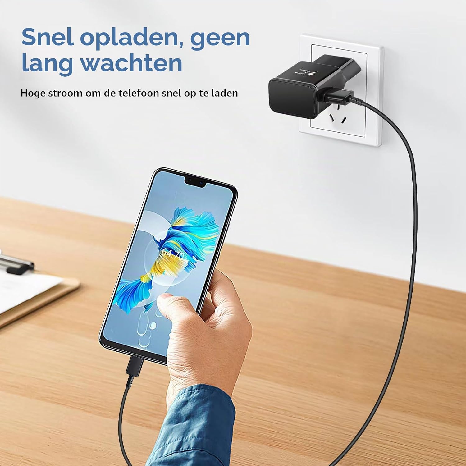 Thumbnail 1 de Mijun EP-200MBY USB-C-opladerset, 15 W met 2 laders en kabels