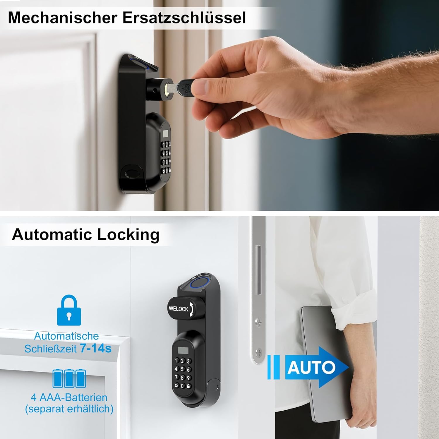 Thumbnail 6 de WELOCK U81 – Smartes Türschloss Ultra mit Fingerabdruck, Passwort, RFID, App-Steuerung und optionaler WiFi-Anbindung