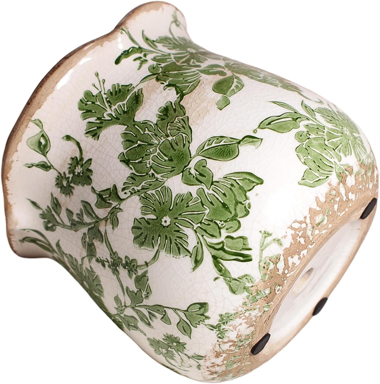 Thumbnail 6 de Xiaan Jiaju Tuscan Ceramic Planter, Green 6.11-inch Vase with Drainage