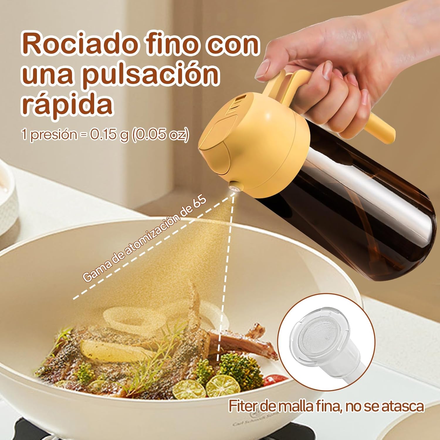 Thumbnail 3 de YARRAMATE Dispensador de Aceite de Oliva 2 en 1 🥄 Ámbar 470ml