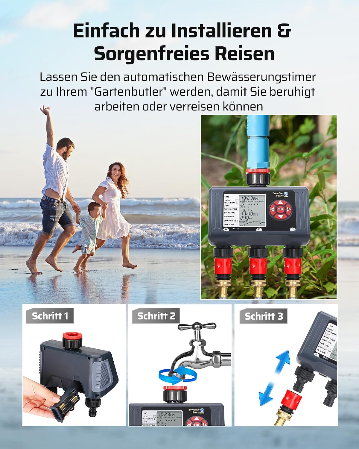 Thumbnail 6 de DEWENWILS Bewässerungscomputer 3 Ausgänge – 4 Programme pro Zone