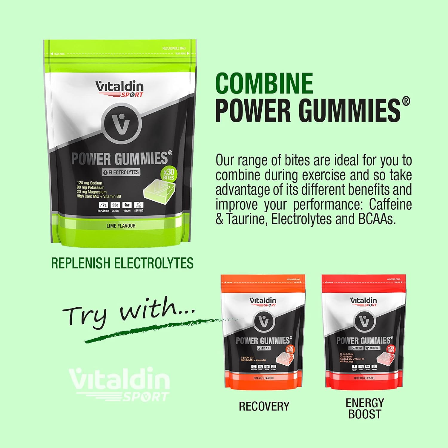 Thumbnail 5 de VITALDIN SPORT Power Gummies Electrolytes – Vegane Elektrolyt-Gummis für Ausdauer und Performance