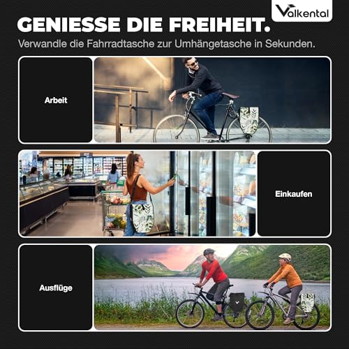 Detalle de Valkental Gepäckträgertasche: Wasserdicht, abschließbar und mit Reflektoren für sicheren Alltagstransport