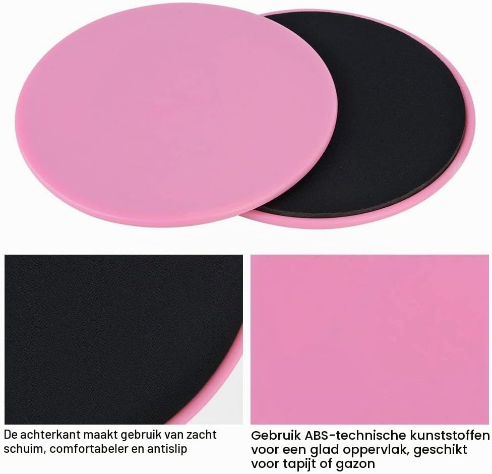 Thumbnail 6 de Yosoo Health Gear Fitness Disc Slides: roze glijschijven van ABS, set van 2