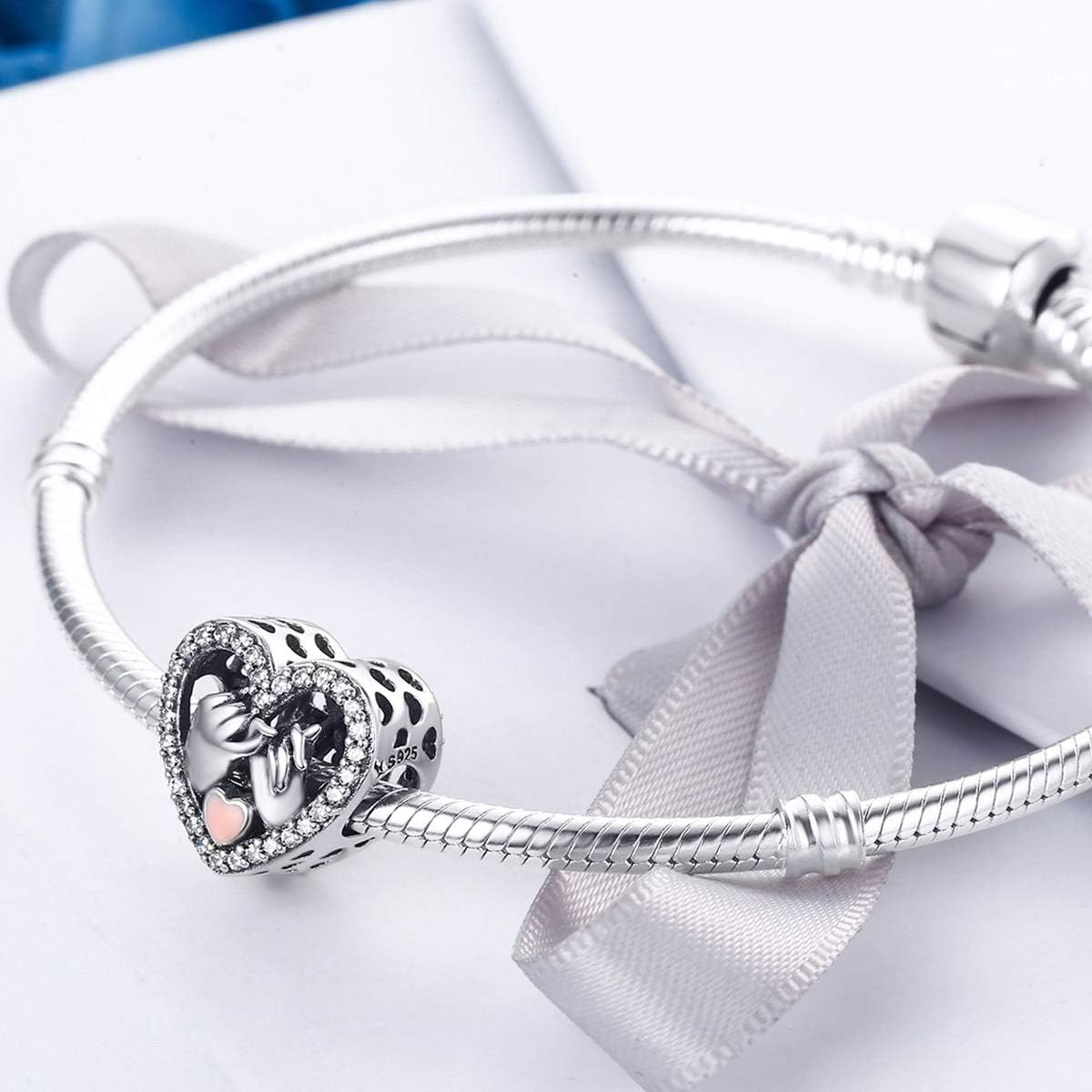 Thumbnail 2 de 925er Sterlingsilber Charms Anhänger Herz 4,5–5 mm