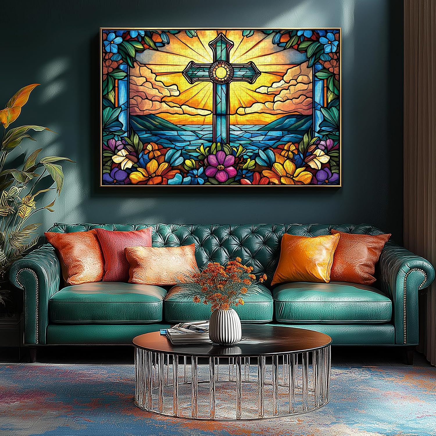 Thumbnail 3 de MINIWAN BFJIUJIU-00077 1,000-Piece Stained Glass Cross Puzzle