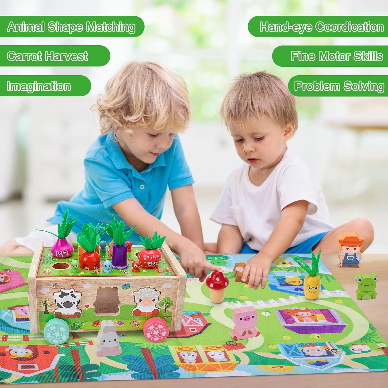 Thumbnail 4 de Montessori Wooden Farm Toys 12–18 months 🌳