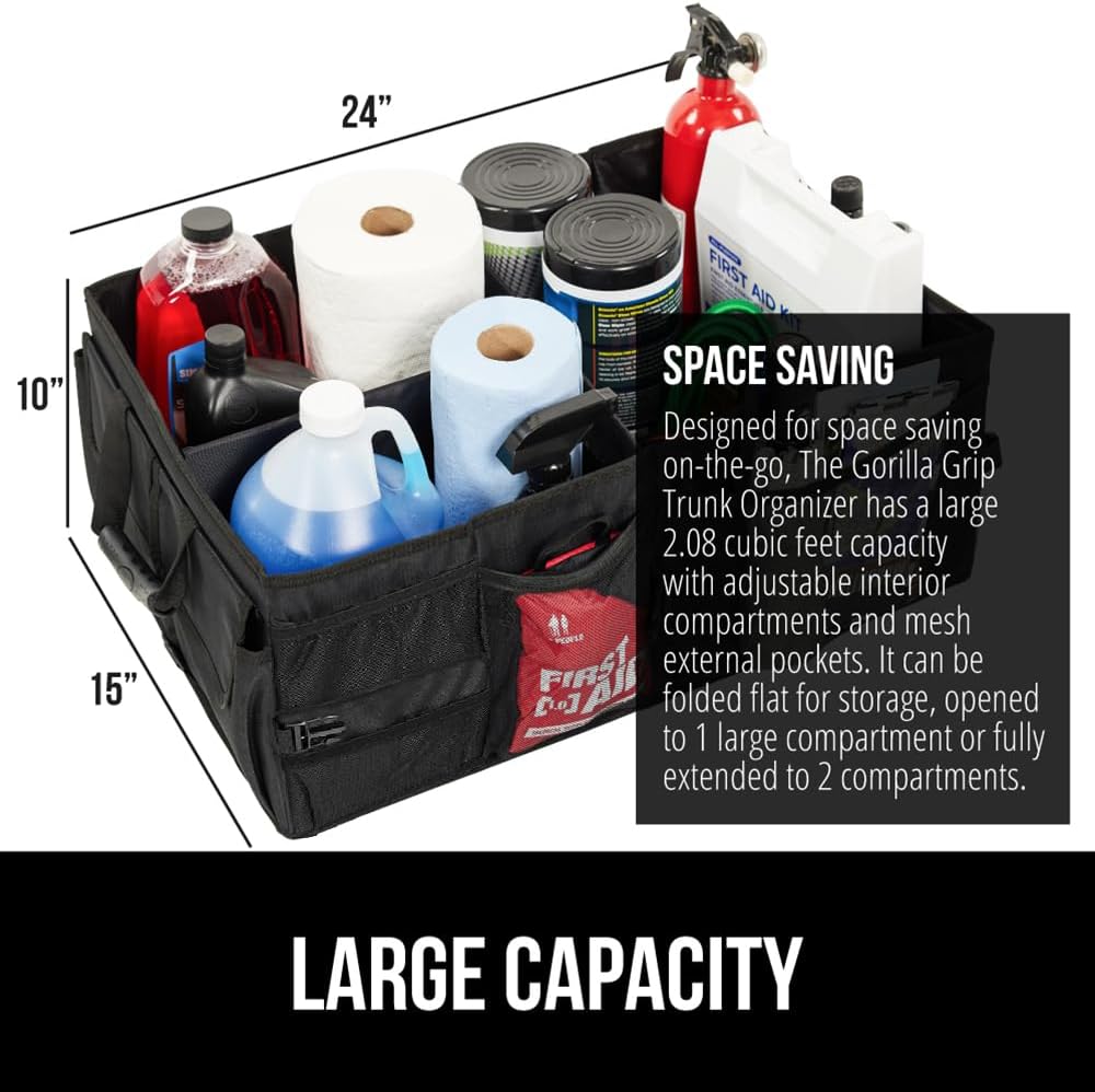 Thumbnail 2 de Gorilla Grip Trunk Organizer for SUV and Car – Large, Collapsible, Heavy-Duty Car Storage