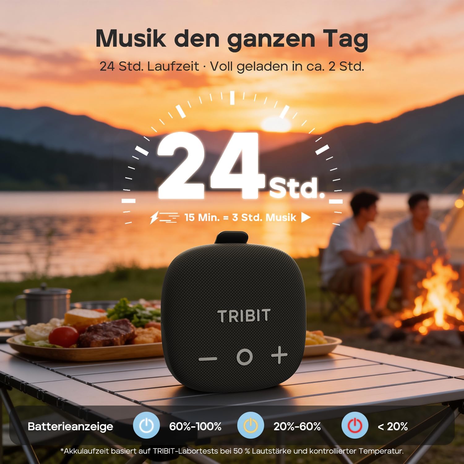 Detalle de Tribit StormBox Micro 3: kompakter Bluetooth-Lautsprecher mit XBass, IP68 und 24 Stunden Laufzeit