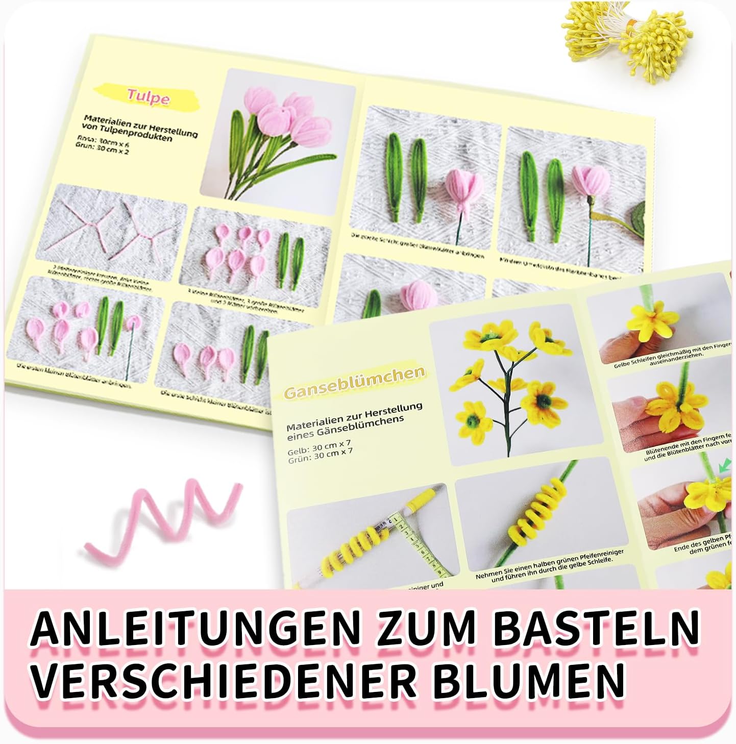 Thumbnail 4 de iDattel Pfeifenreiniger Bastelset 500 Stück 6 Farben