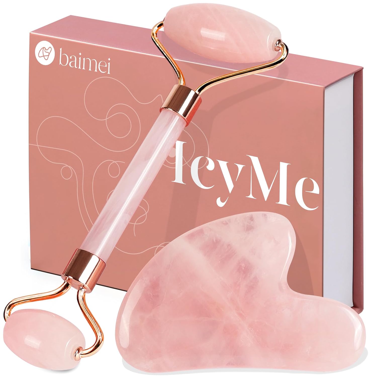 Detalle de BAIMEI IcyMe Jade Roller & Gua Sha 2pc set
