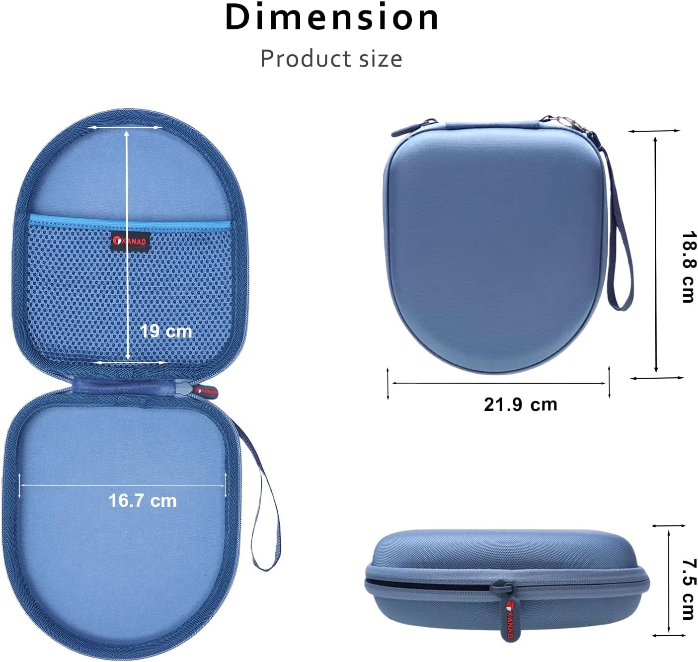 Thumbnail 1 de XANAD Kopfhörer-Tasche für Sony WH-CH520 (Blue) – Case für kabellose Bluetooth On-Ear Kopfhörer