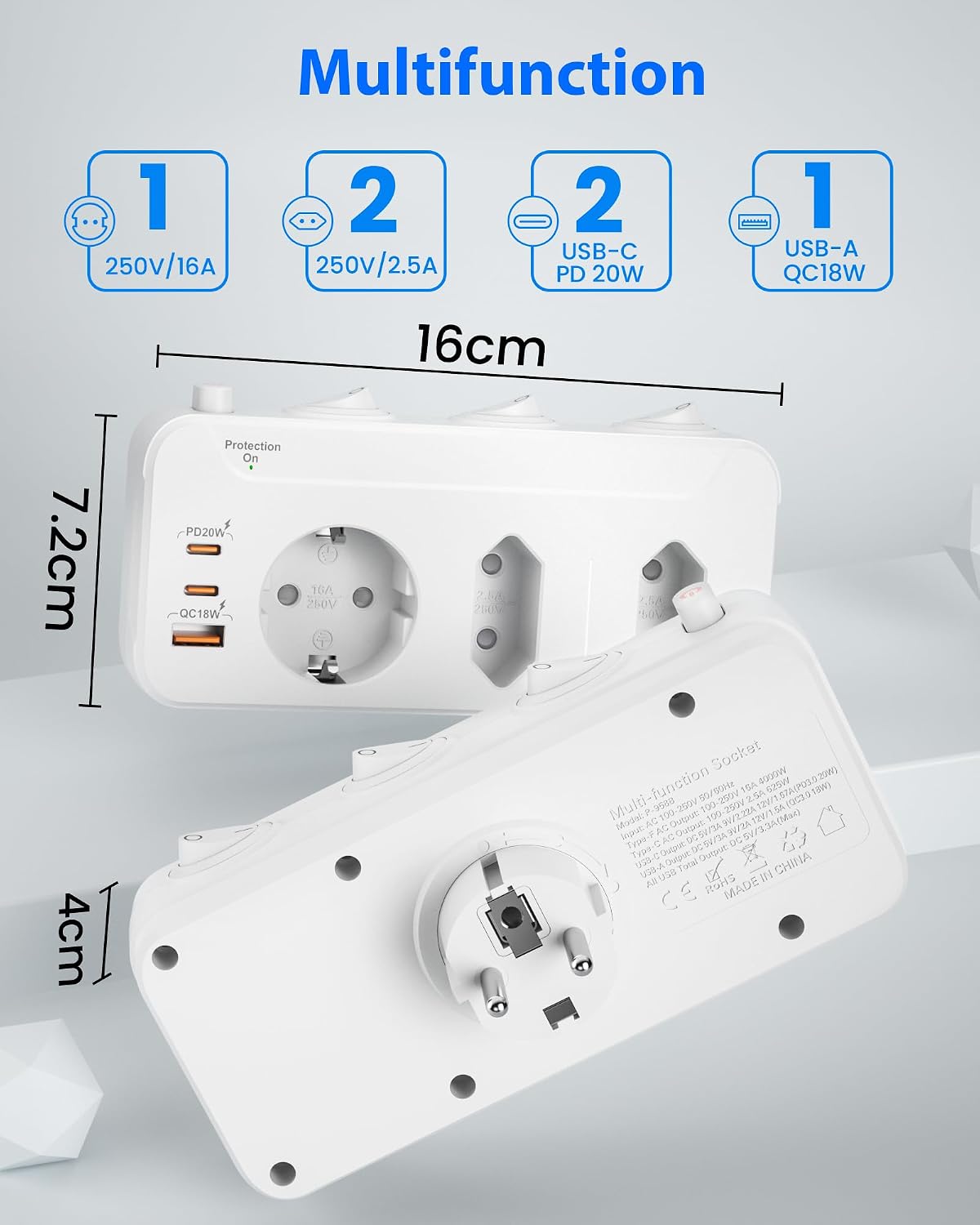 Thumbnail 6 de Doppelstecker mit USB PD20W QC18W Steckdose